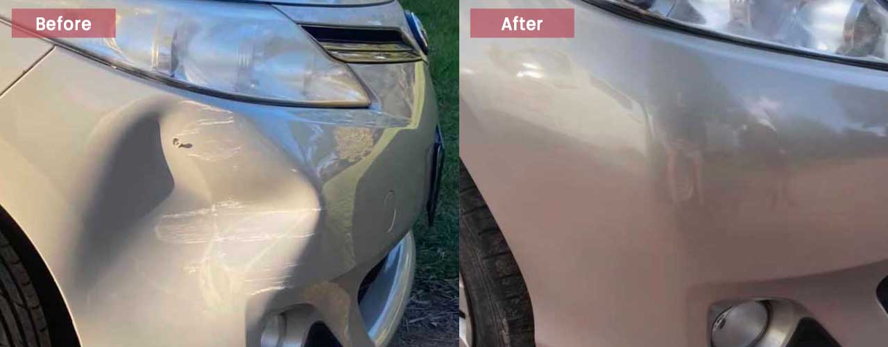Bumper repair before and after